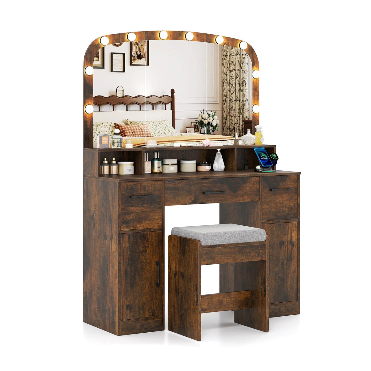 Lighted Makeup Table/Stool
