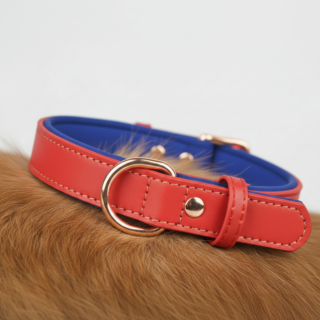 Leather Dog Collar w/Nameplate