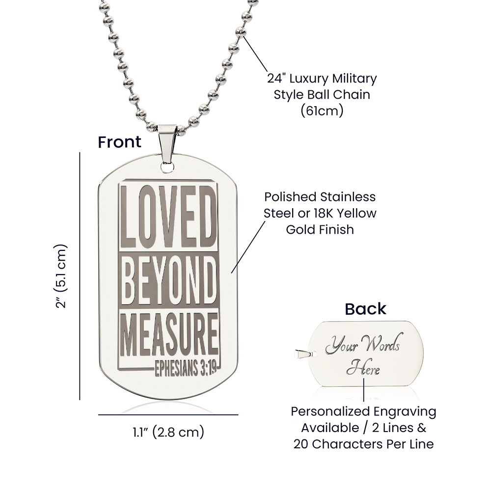 Ephesians 3:19 Dog Tag Necklace