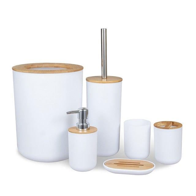 Bamboo Bathroom Accessories Set