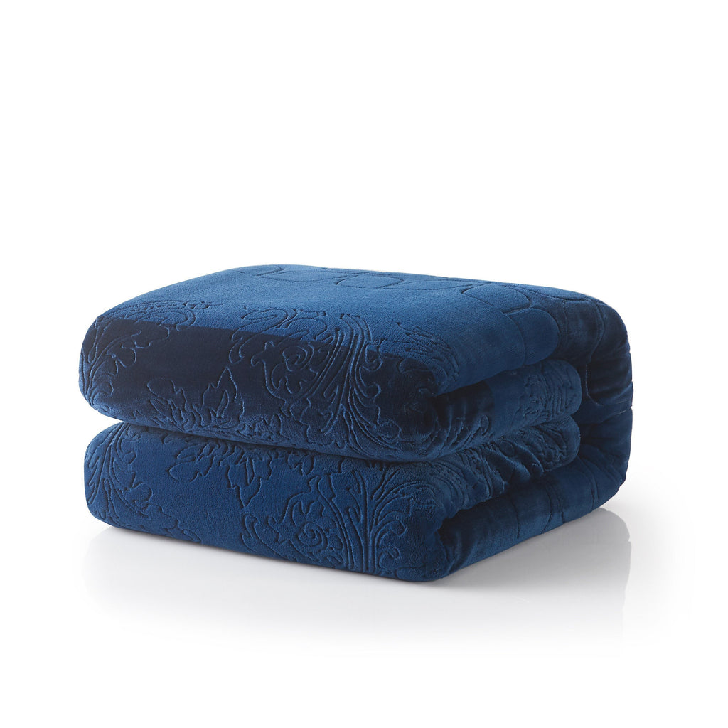 Night Blue Sherpa Throw Blanket