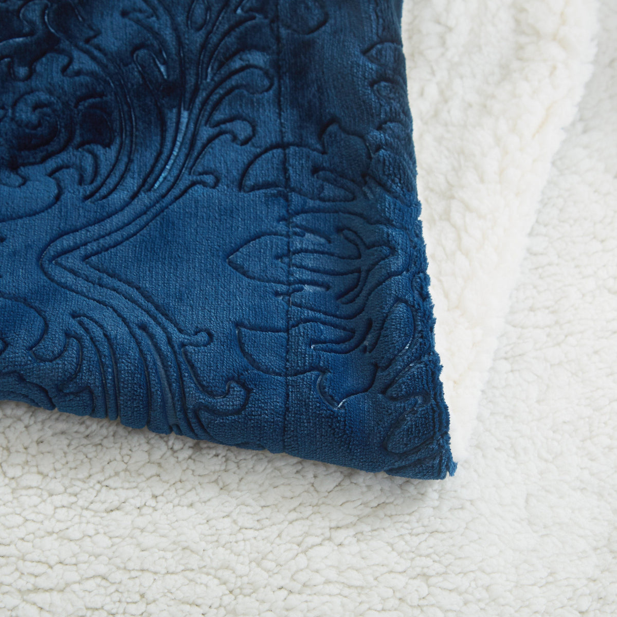 Night Blue Sherpa Throw Blanket