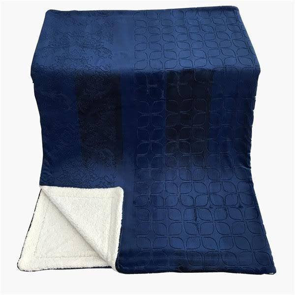 Night Blue Sherpa Throw Blanket