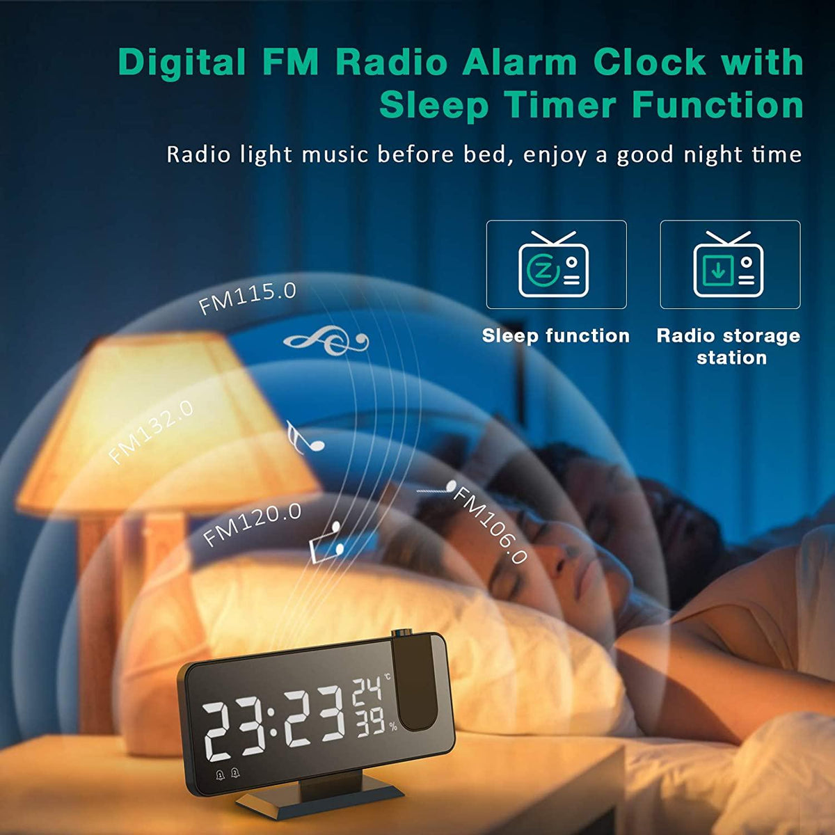 Dual-Alarm Projection Clock