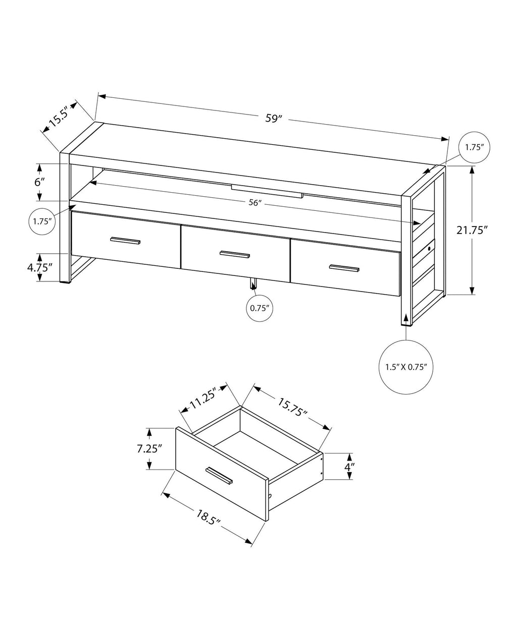 Black TV Stand/Console