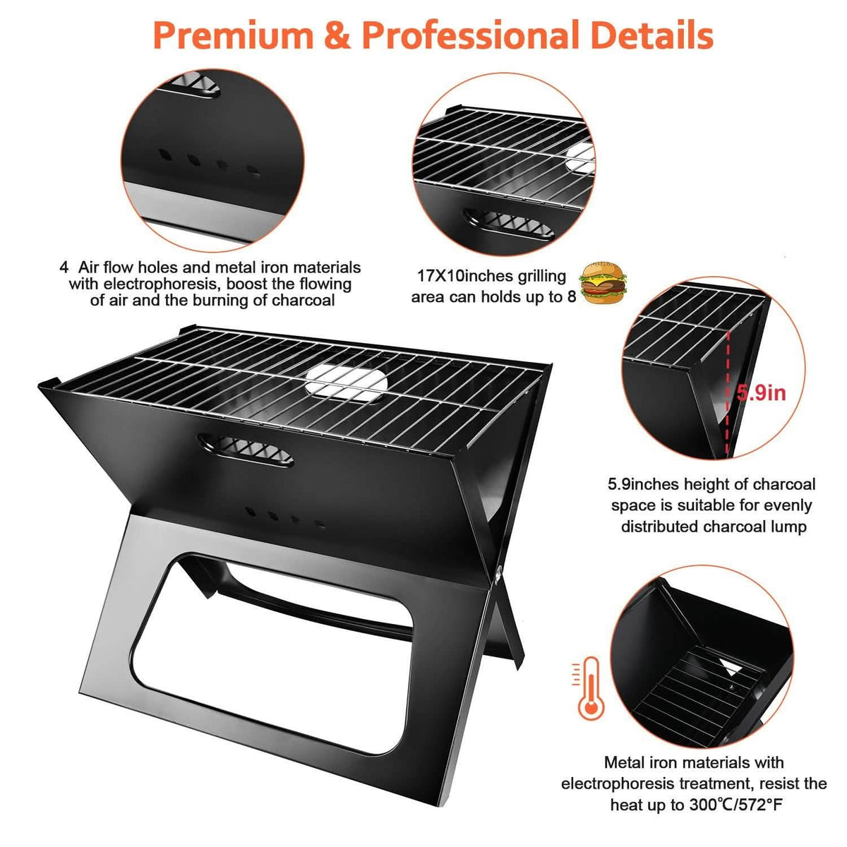Foldable BBQ Barbecue Grill