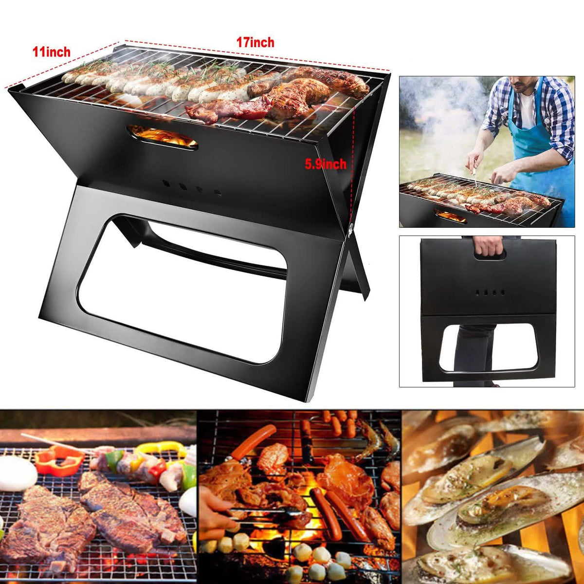 Foldable BBQ Barbecue Grill