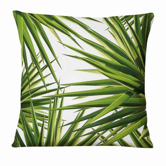 Green Leaves Throw Pillow Cover