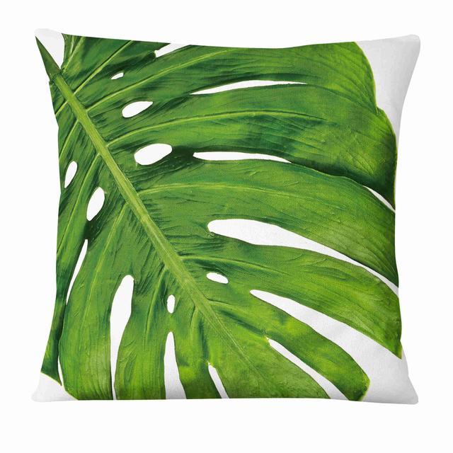 Green Leaves Throw Pillow Cover