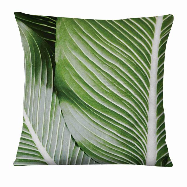 Green Leaves Throw Pillow Cover