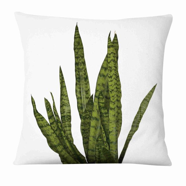 Green Leaves Throw Pillow Cover