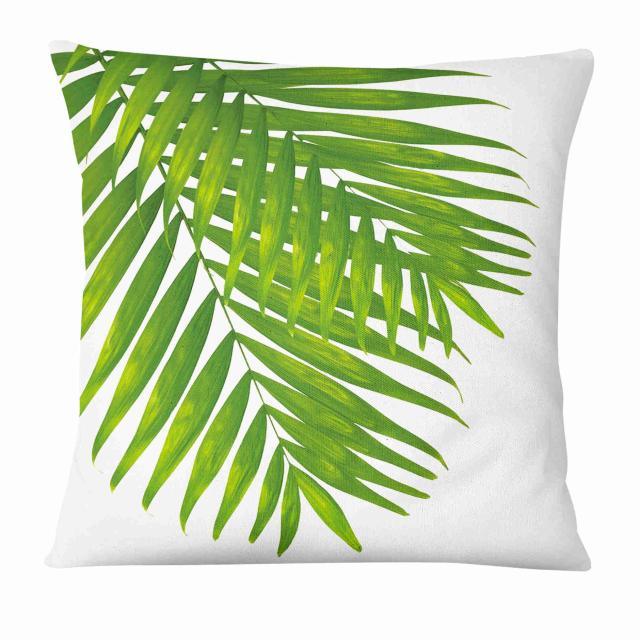 Green Leaves Throw Pillow Cover