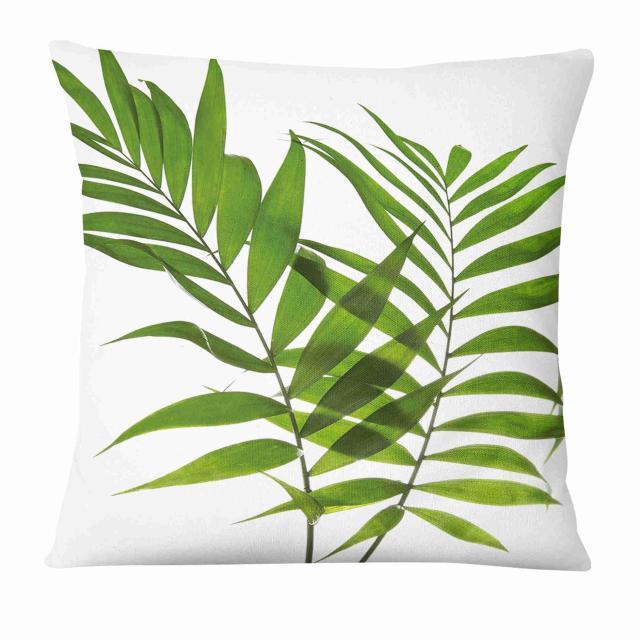 Green Leaves Throw Pillow Cover