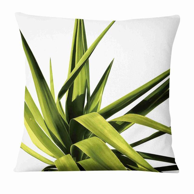 Green Leaves Throw Pillow Cover
