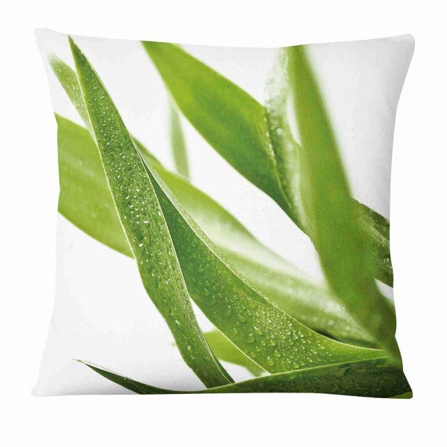 Green Leaves Throw Pillow Cover