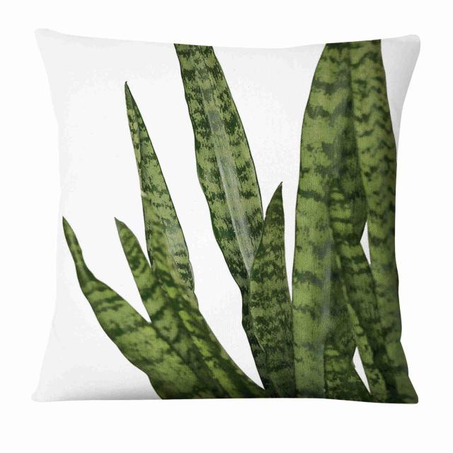 Green Leaves Throw Pillow Cover