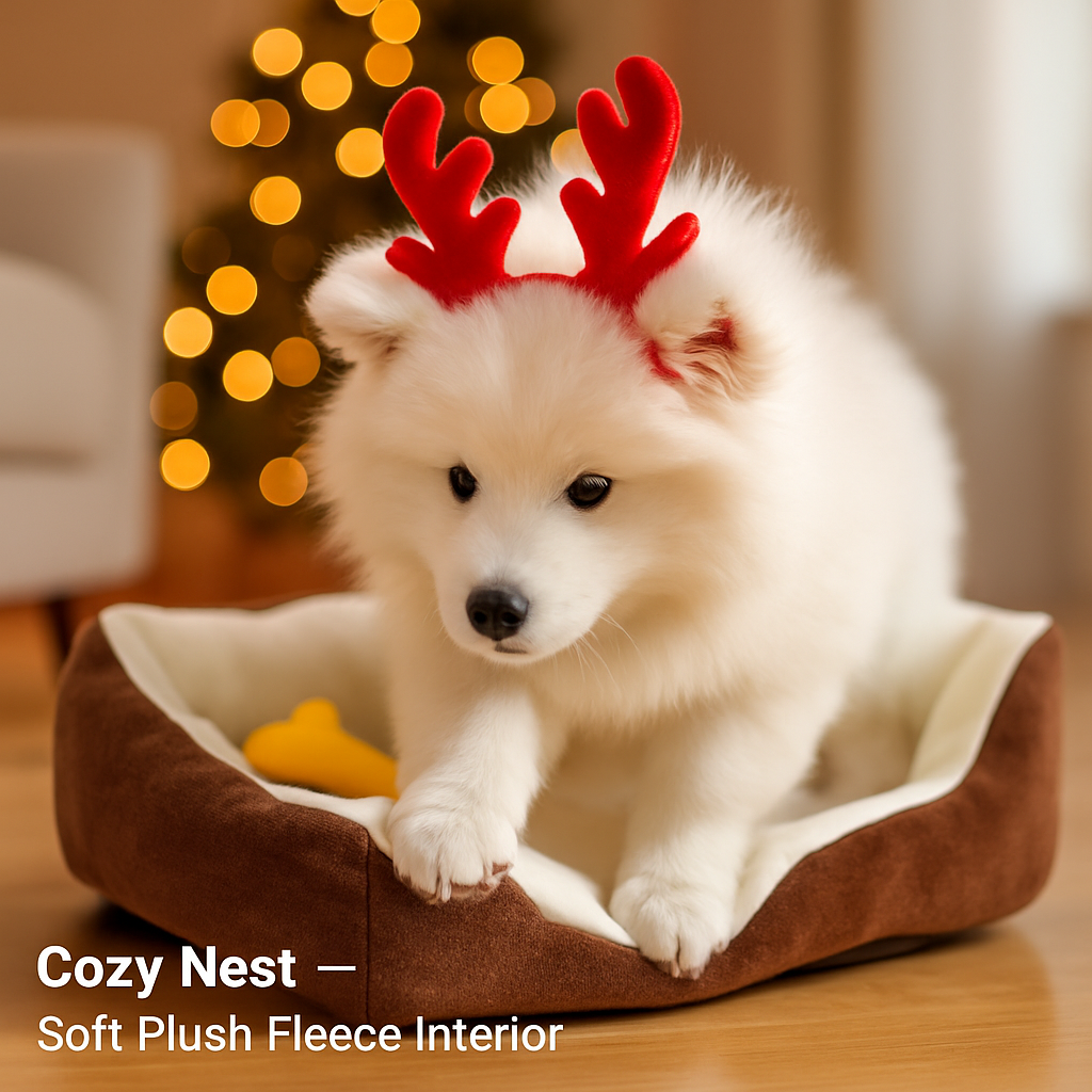 Dog Bed w/Soft Fleece Cushion