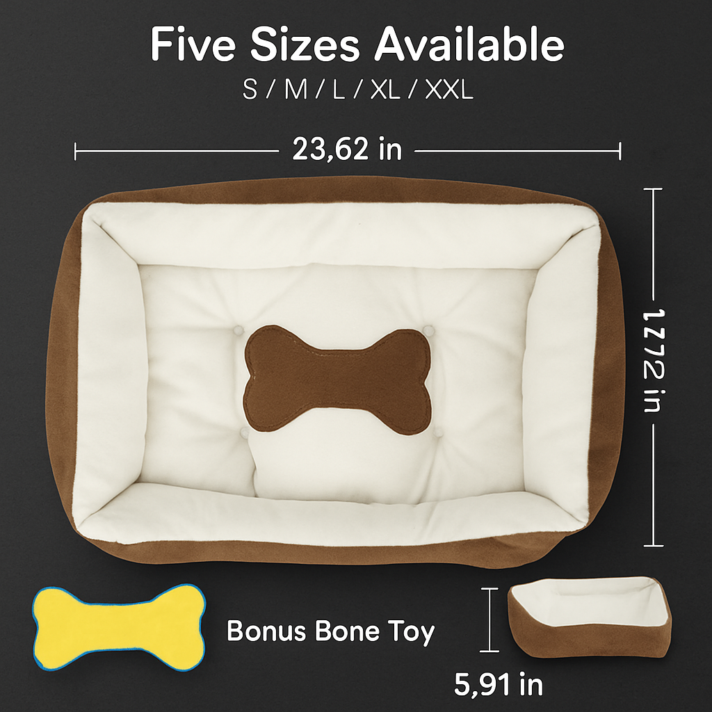 Dog Bed w/Soft Fleece Cushion