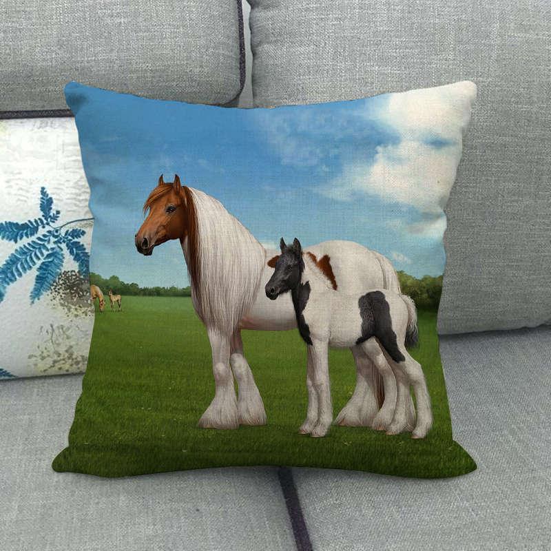 Horse Print Throw Pillow Covers