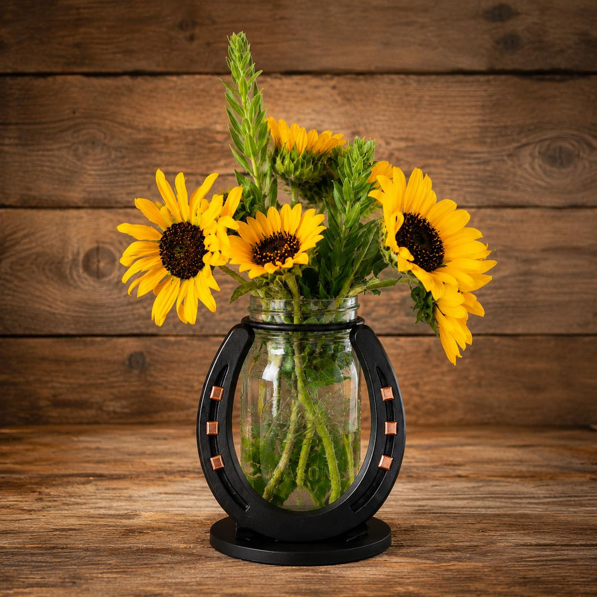 Horse shoe/Mason Jar Vase (jar not included)