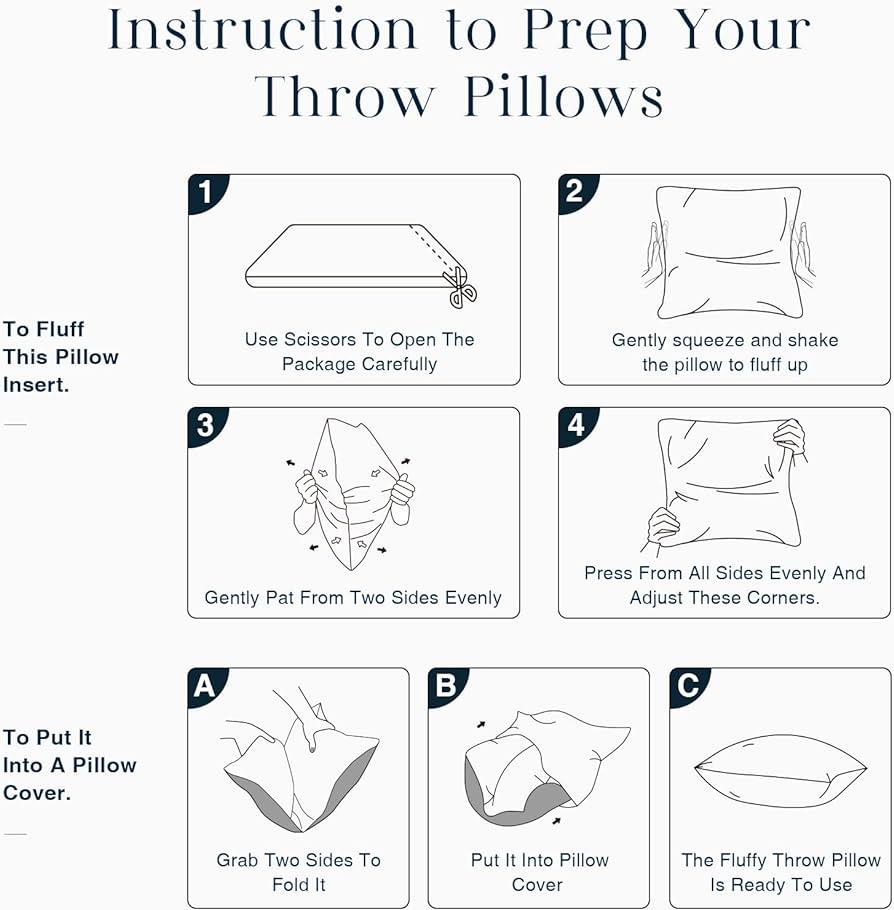 4pcs Throw Pillow Inserts