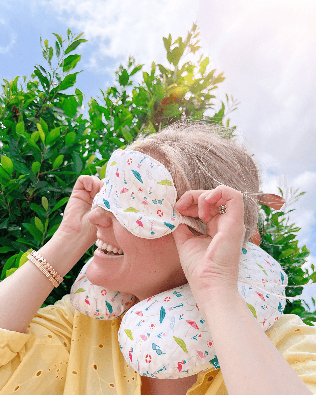 Neck Pillow & Sleep Mask Set