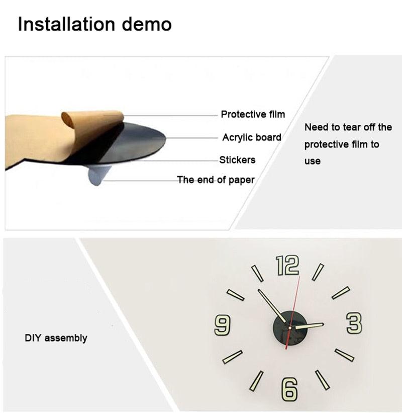 Luminous Silent Wall Clock