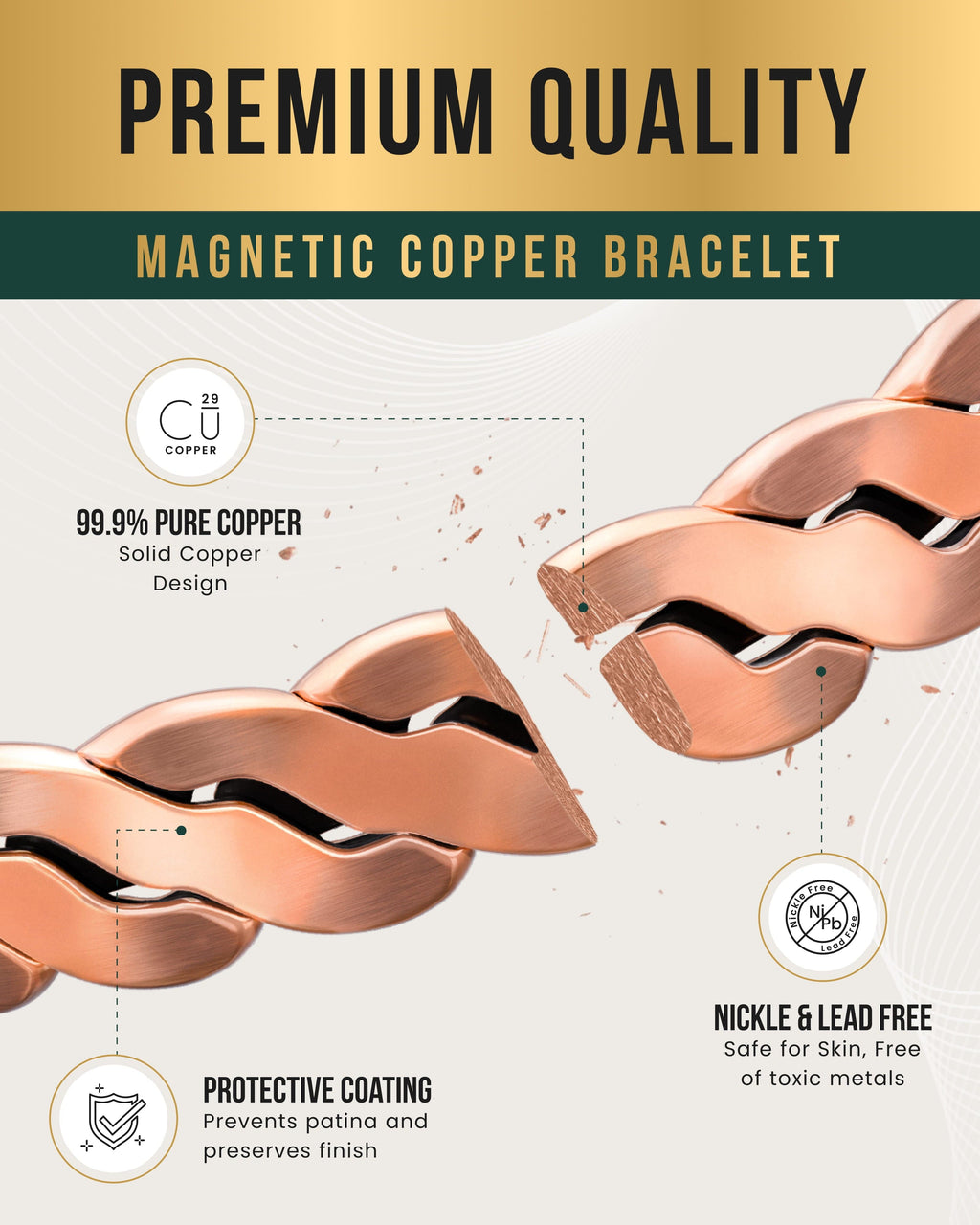Copper Magnetic Therapy Bracelet