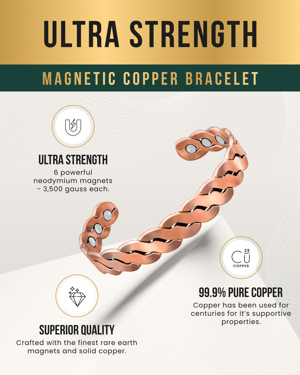 Copper Magnetic Therapy Bracelet