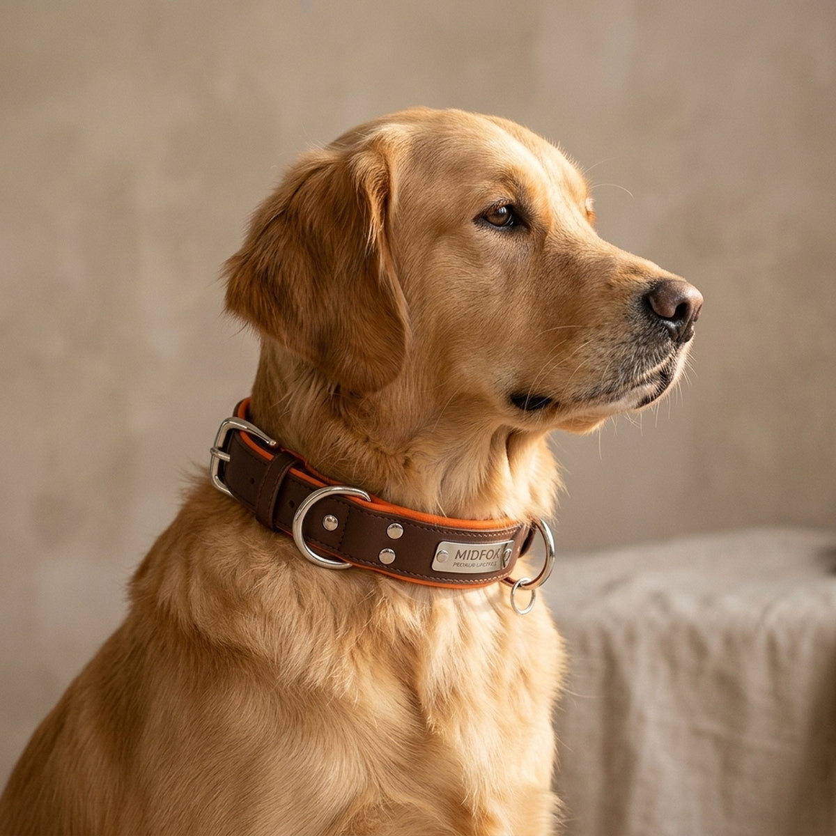 Leather Dog Collar w/Nameplate