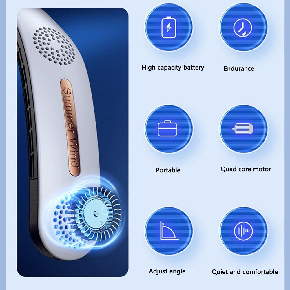 Rechargeable Neckband Fan