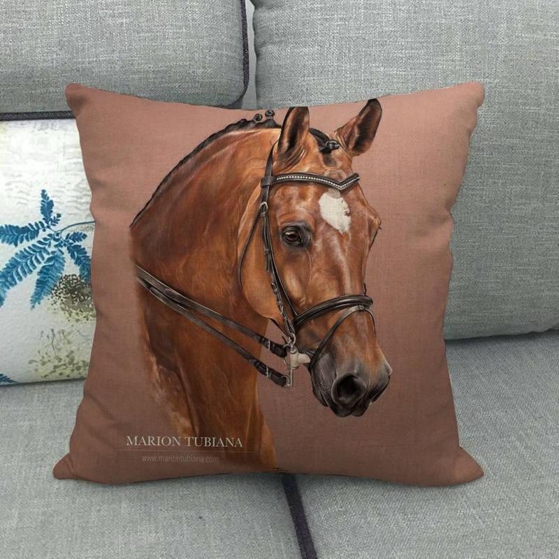Horse Head Pattern Pillow Cover