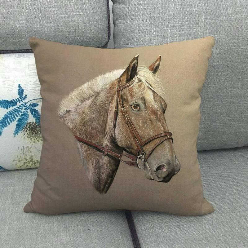 Horse Head Pattern Pillow Cover