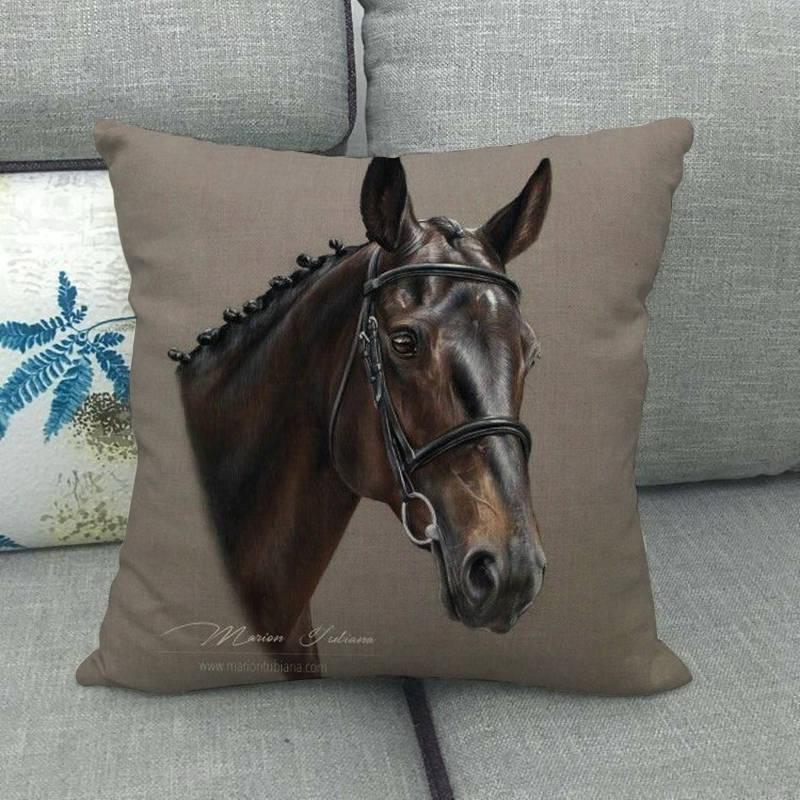 Horse Head Pattern Pillow Cover