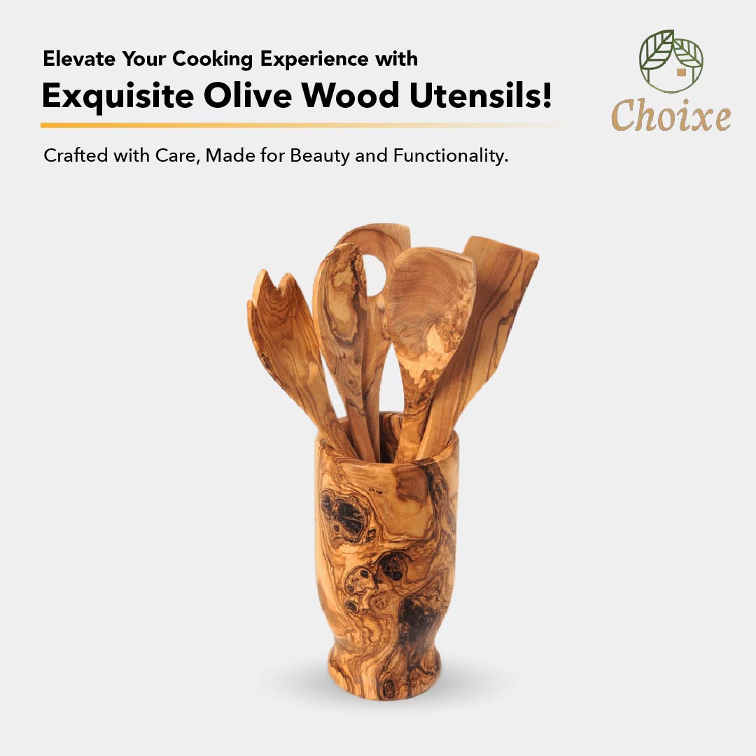 Hand-Carved Olive Wood Set