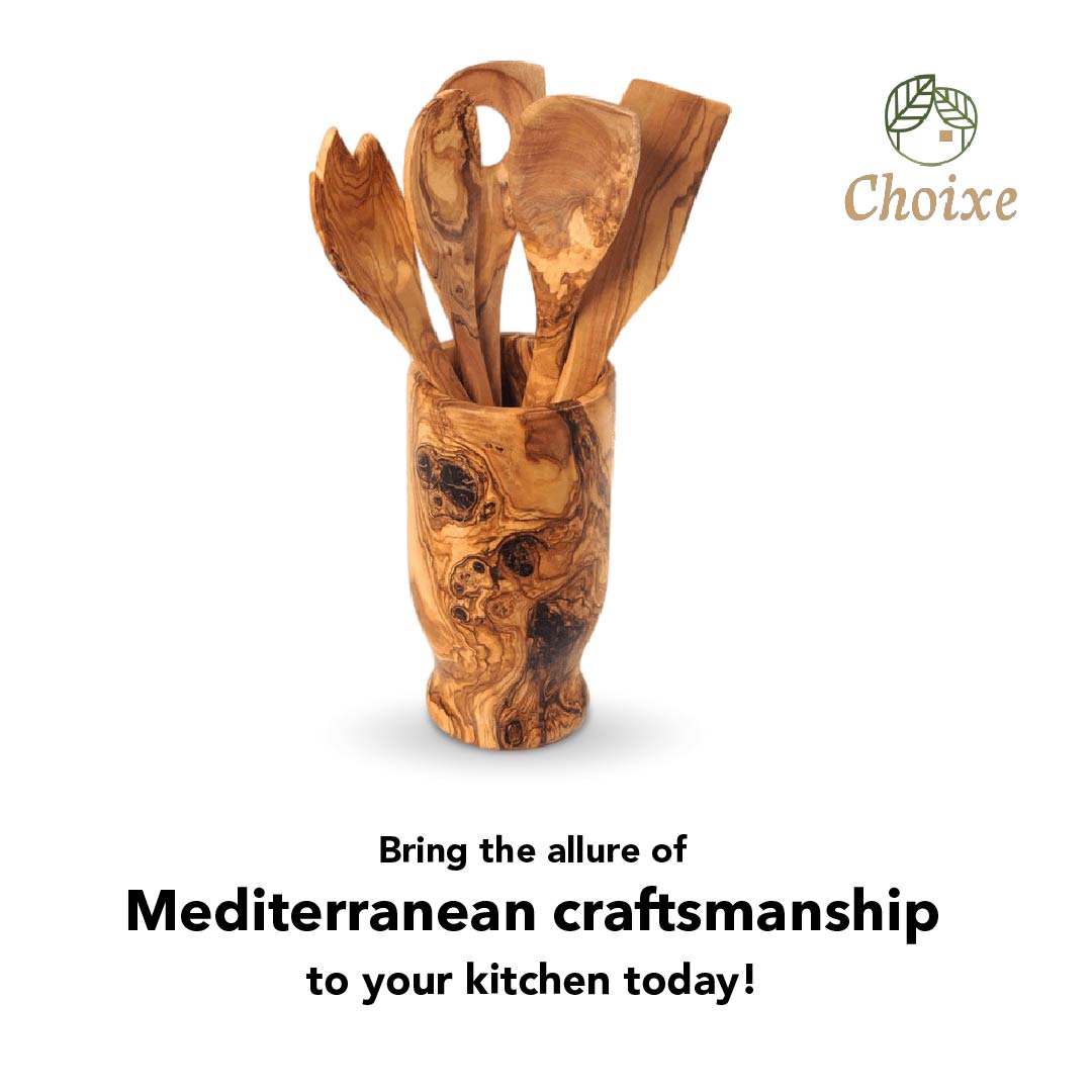 Hand-Carved Olive Wood Set