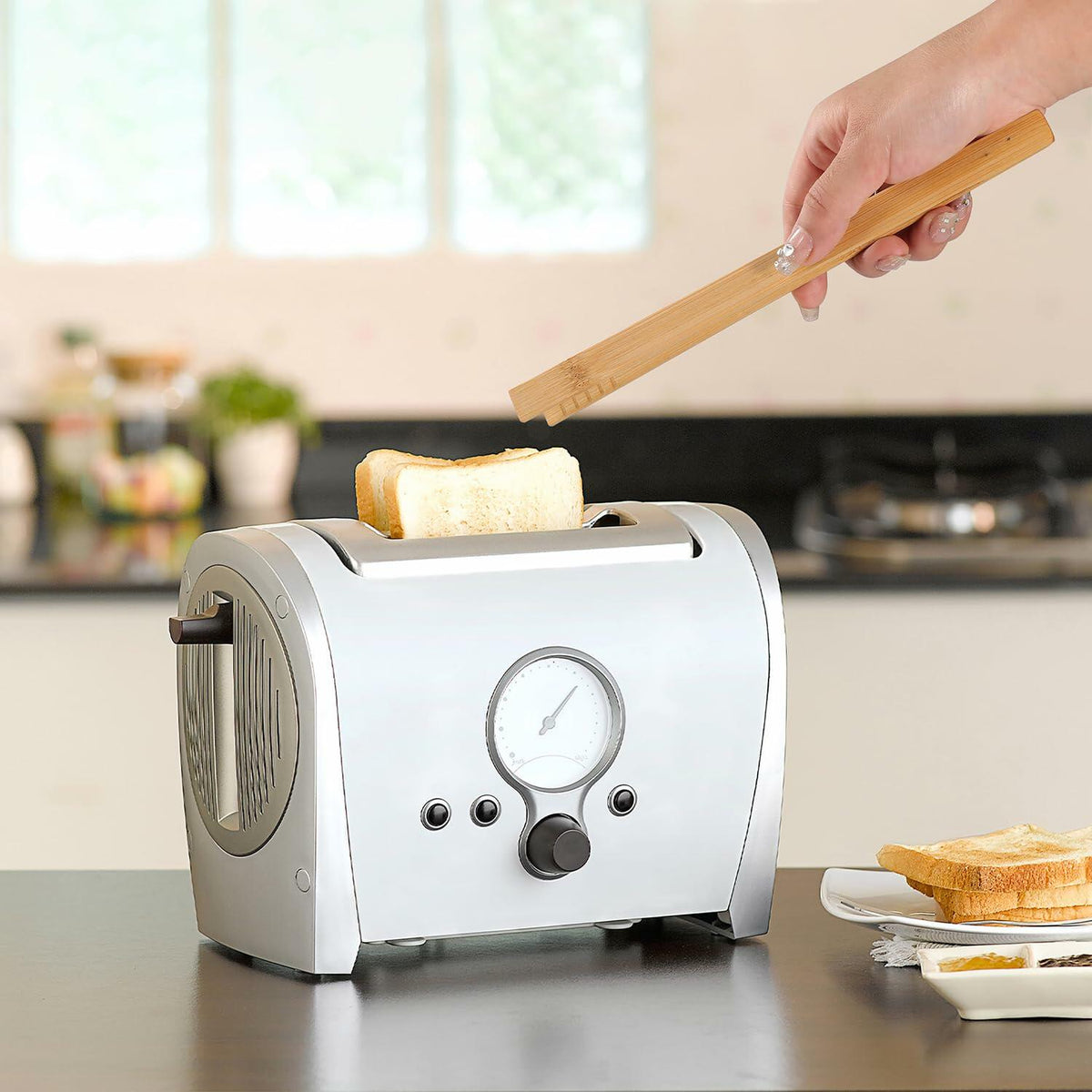 Bamboo Toaster Tongs