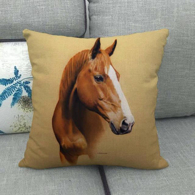 Horse Head Pattern Pillow Cover