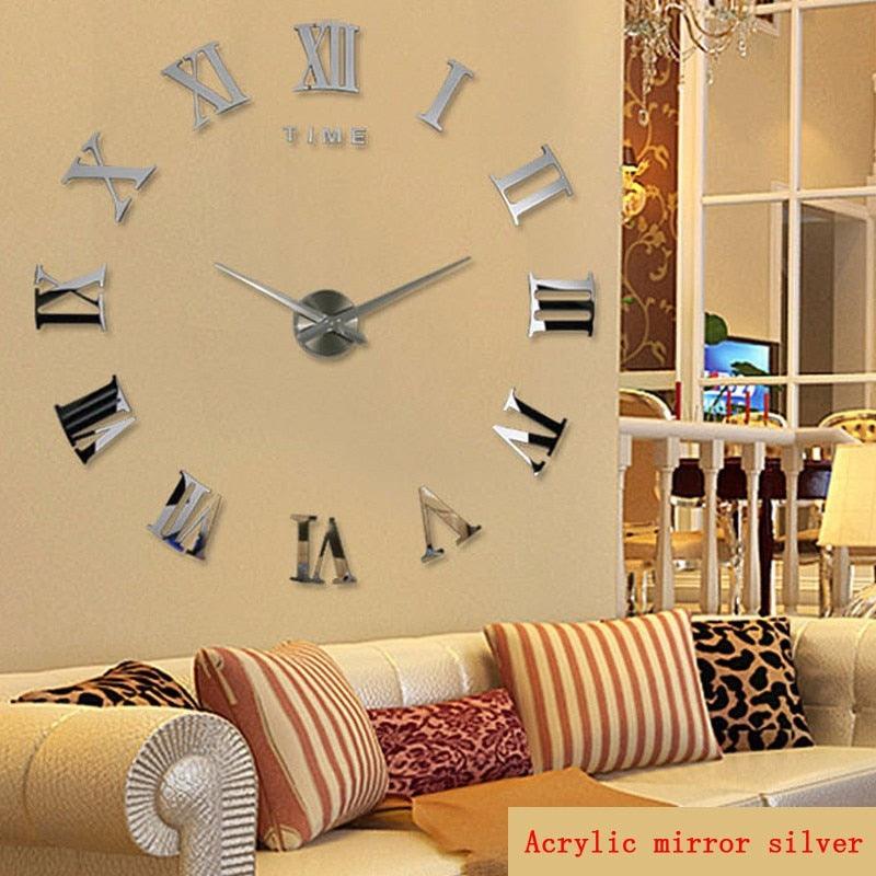 Large Roman Mirror Wall Clock