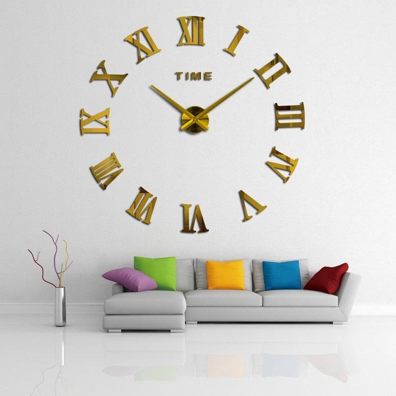 Large Roman Mirror Wall Clock