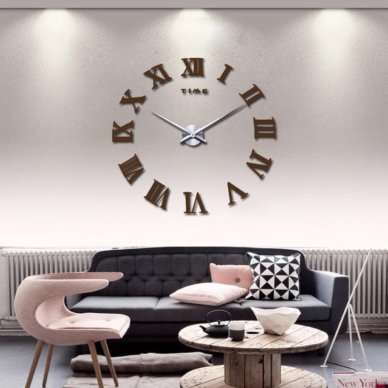 Large Roman Mirror Wall Clock