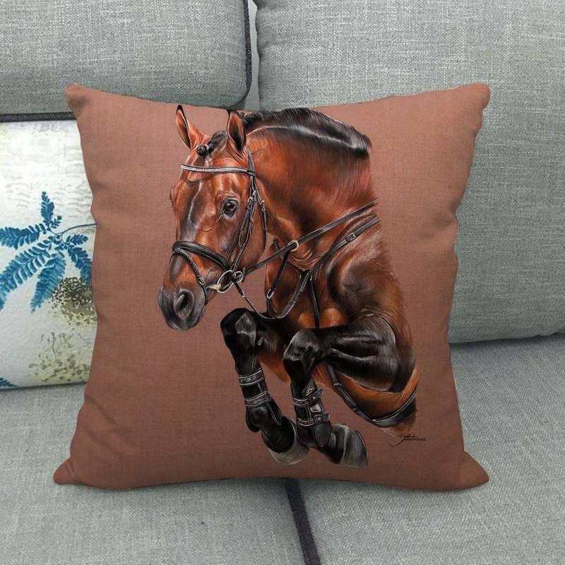 Horse Head Pattern Pillow Cover