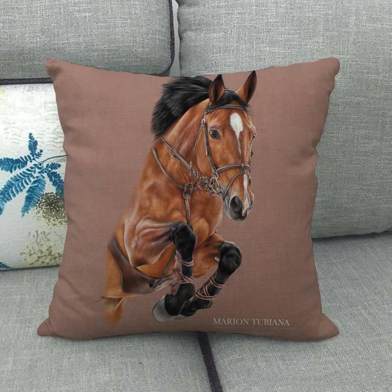 Horse Head Pattern Pillow Cover