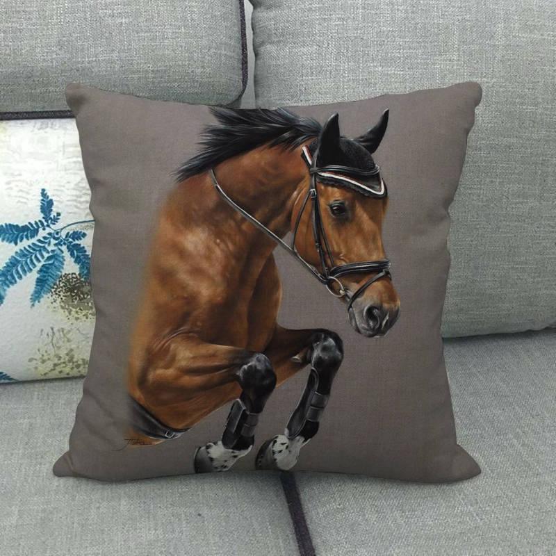 Horse Head Pattern Pillow Cover