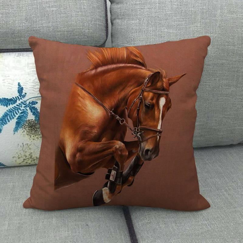 Horse Head Pattern Pillow Cover