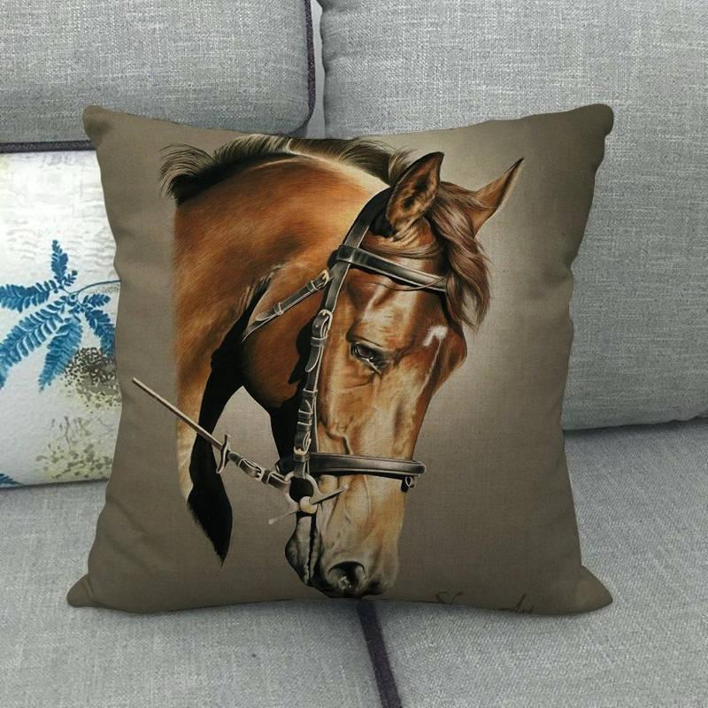 Horse Head Pattern Pillow Cover