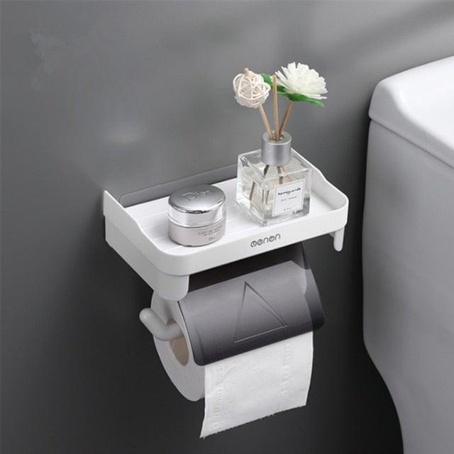 Toilet Paper Holder + Shelf
