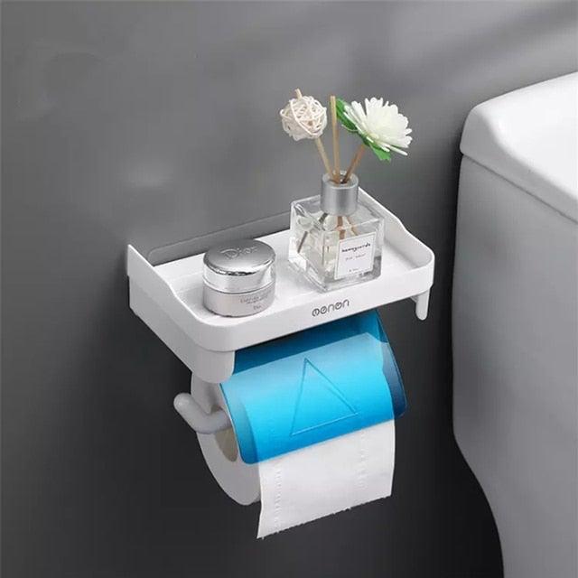 Toilet Paper Holder + Shelf