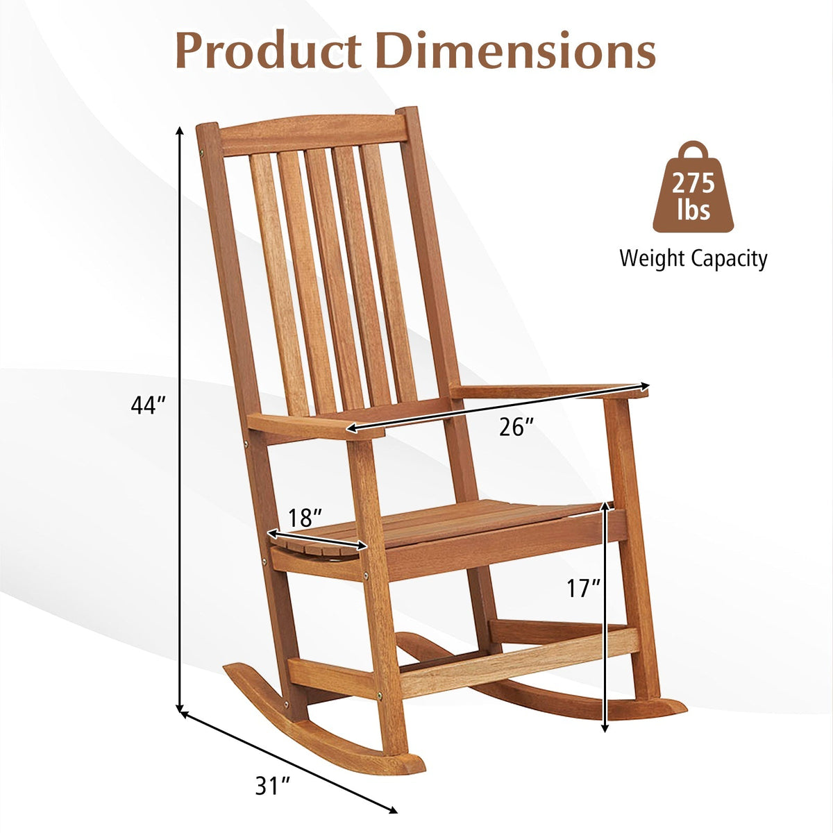 Patio High-Back Rocking Chair