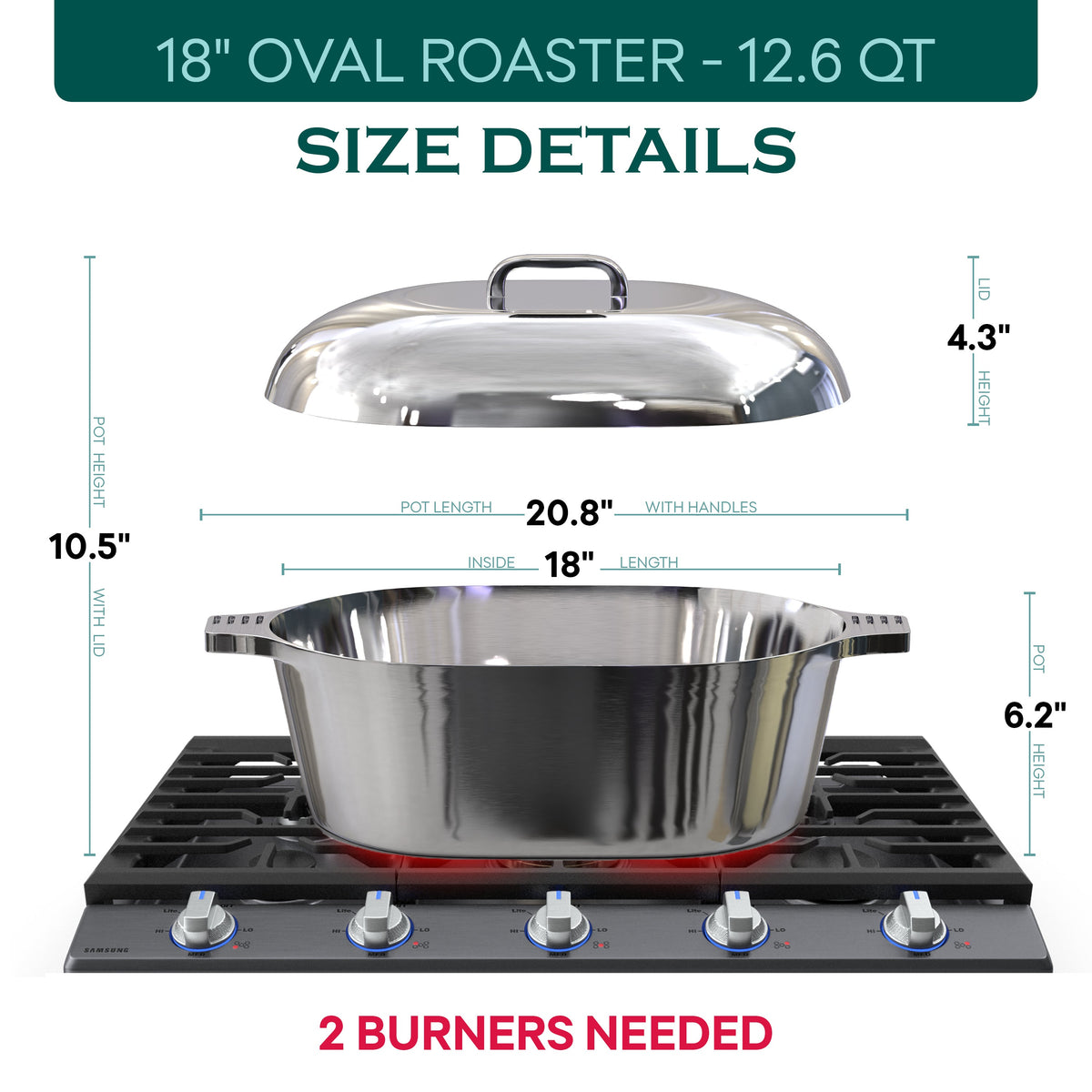 18"Dutch Oven w/Lid - 12.6 Qt